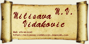 Milisava Vidaković vizit kartica